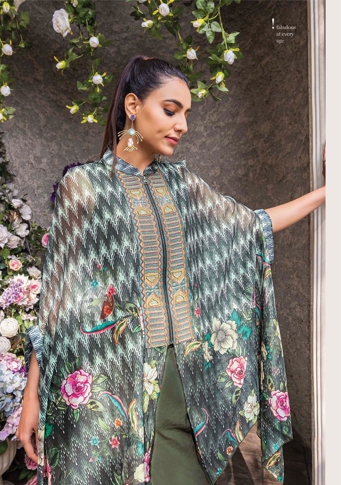 Cape Style By Af Viscose Premium Chiffon Printed Party Wear Kurti With Bottom Wholesale Online